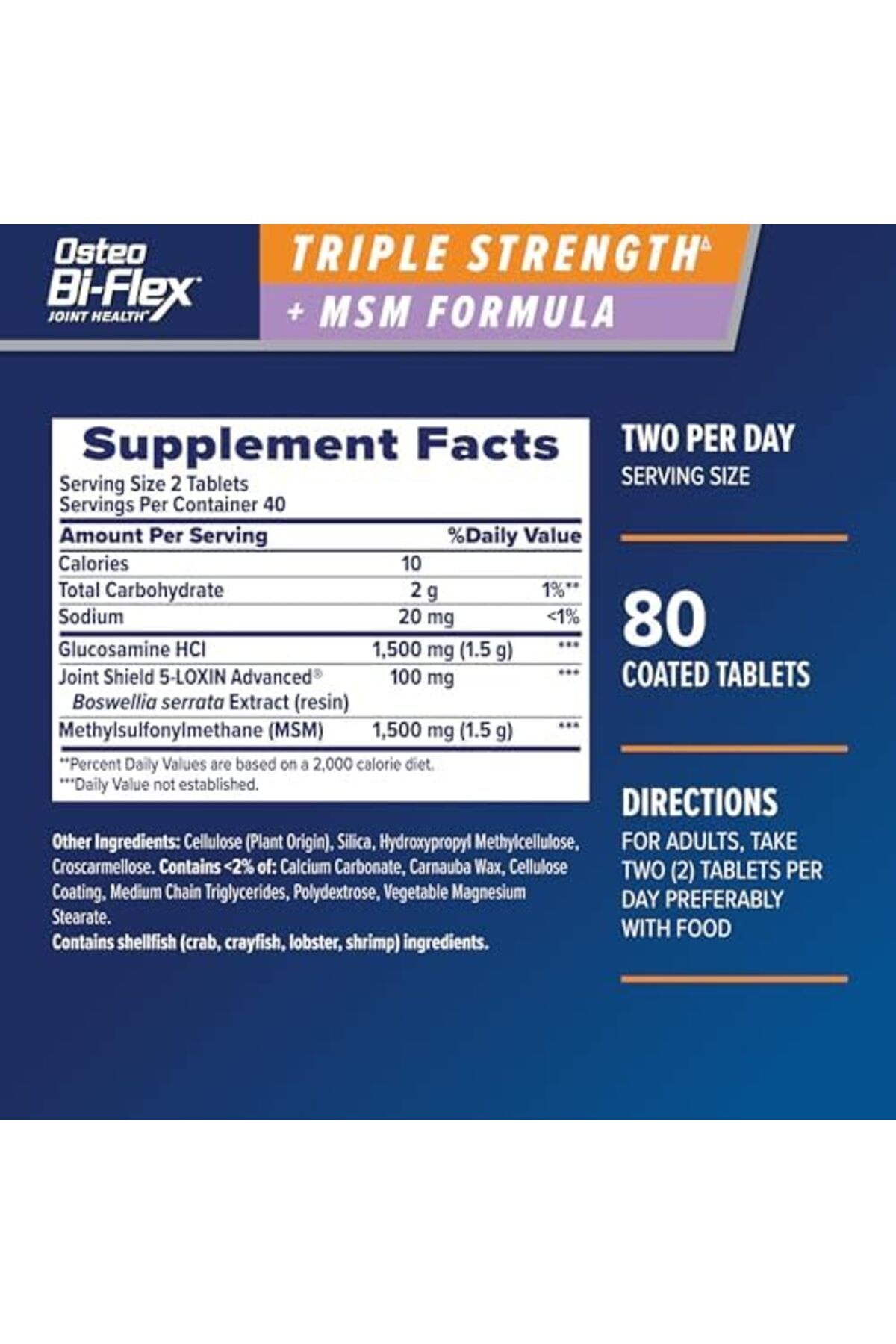 Osteo Bi-Flex-Triple Strength(5) with MSM, Glucosamine Joint Health Supplement, Coated Tablets, 80 C 4