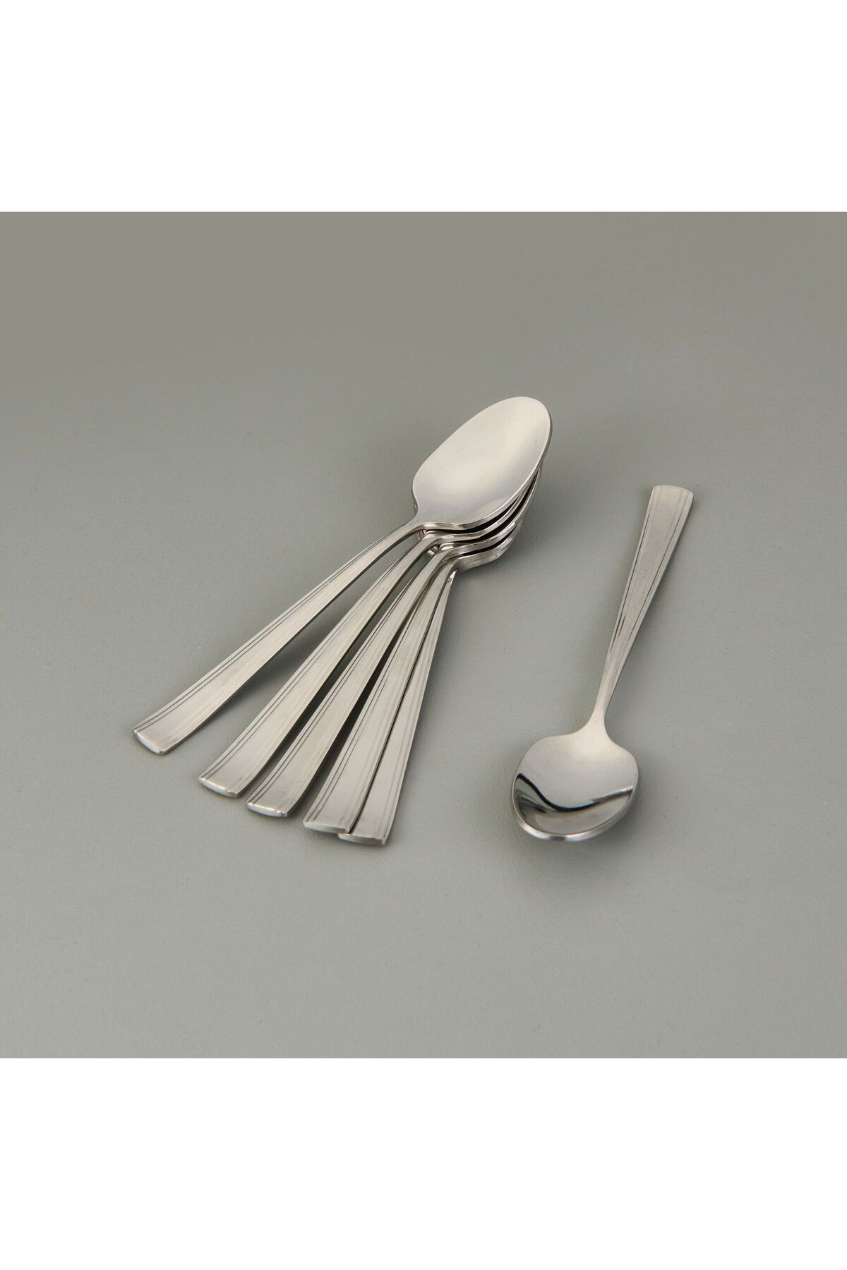MATMEL Katre Sade 6'lı Çay Kaşığı - Gri - 11 cm