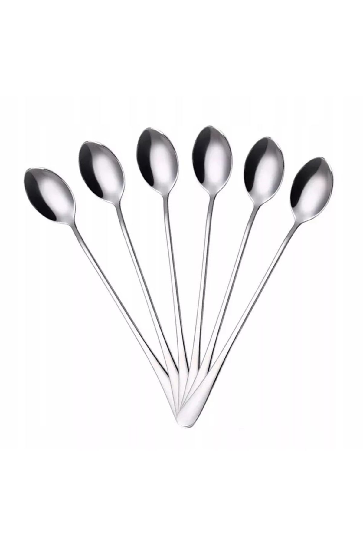 OEM Set 6 Lingurite Pentru Deserturi, Cafea Si Inghetata, 19 Cm, Argintiu - One Size
