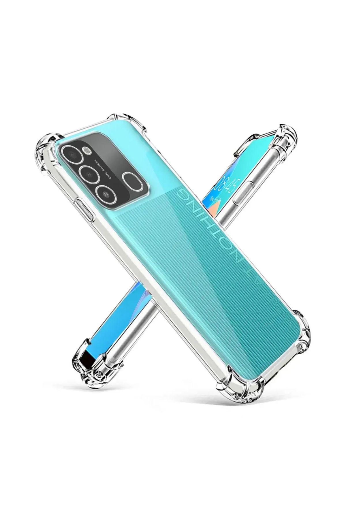 CaseArt Tecno Spark Go 2022 ile Kapak Kamera Korumalı Antişok Airbag Köşe Korumalı Silikon Şeffaf Kılıf