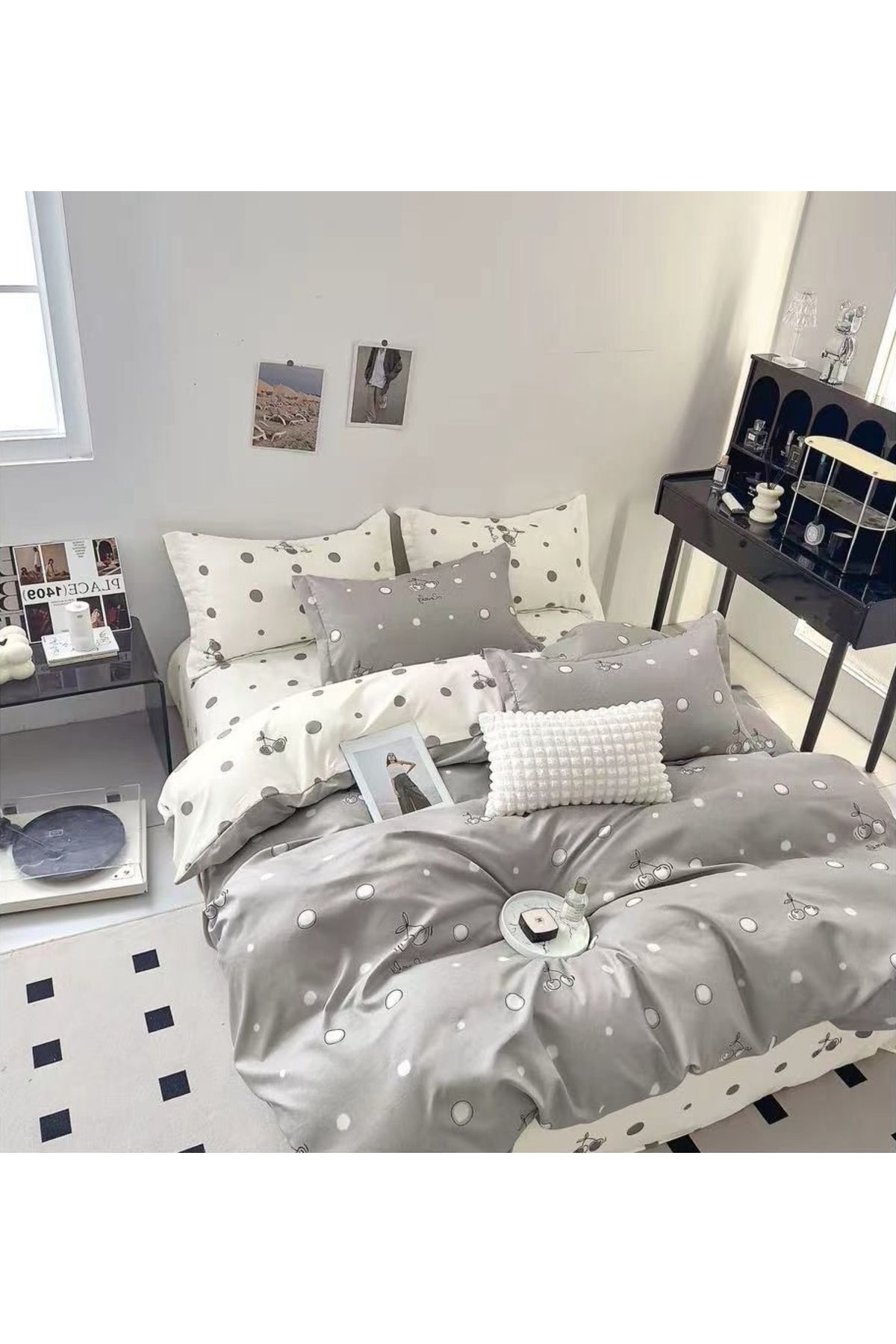 CHIRASO-CHIRASO Finet Bedding Set, 6 Pieces, Sheet 240x250, Quilt 200x230, 4 Pillowcases, Print 1