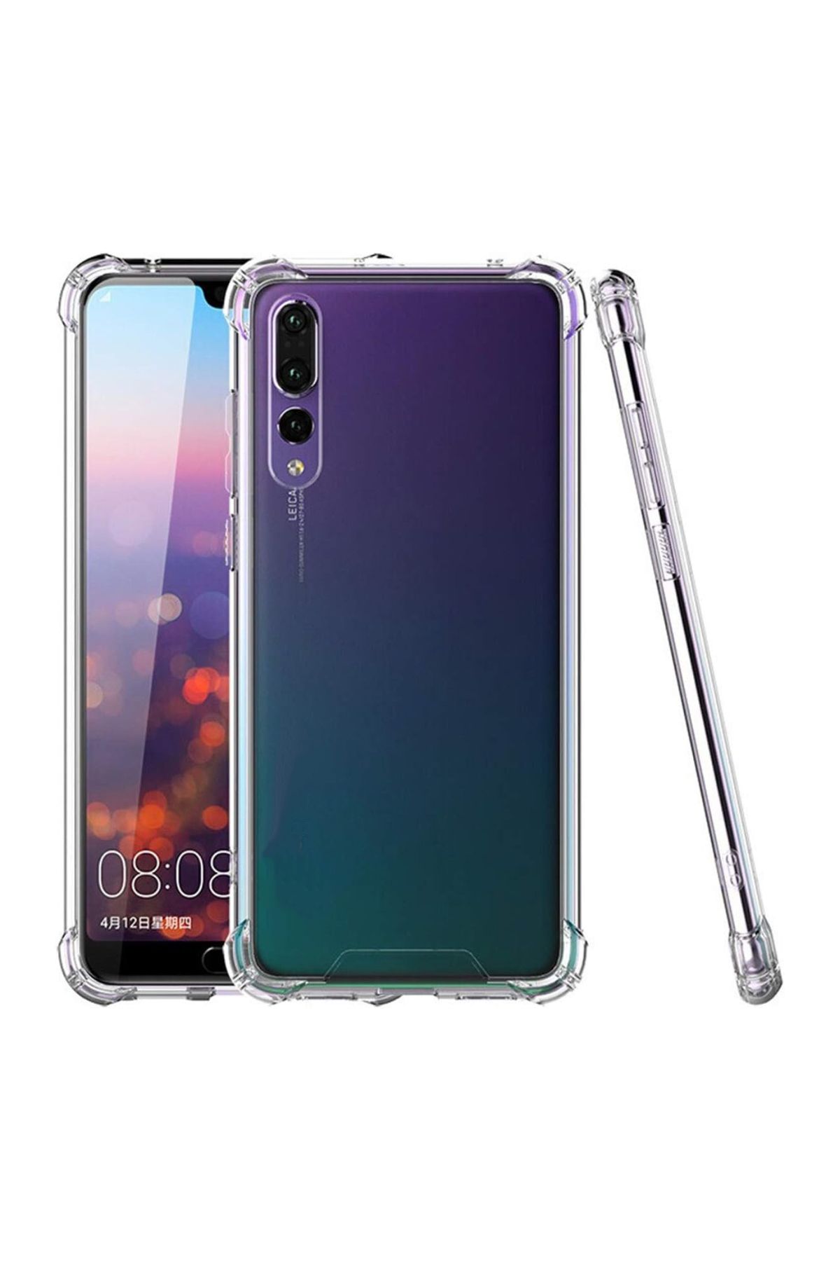 CaseArt Huawei P20 Pro ile uyumlu Kapak Köşe Korumalı Airbag Antishock Şeffaf Silikon Kılıf