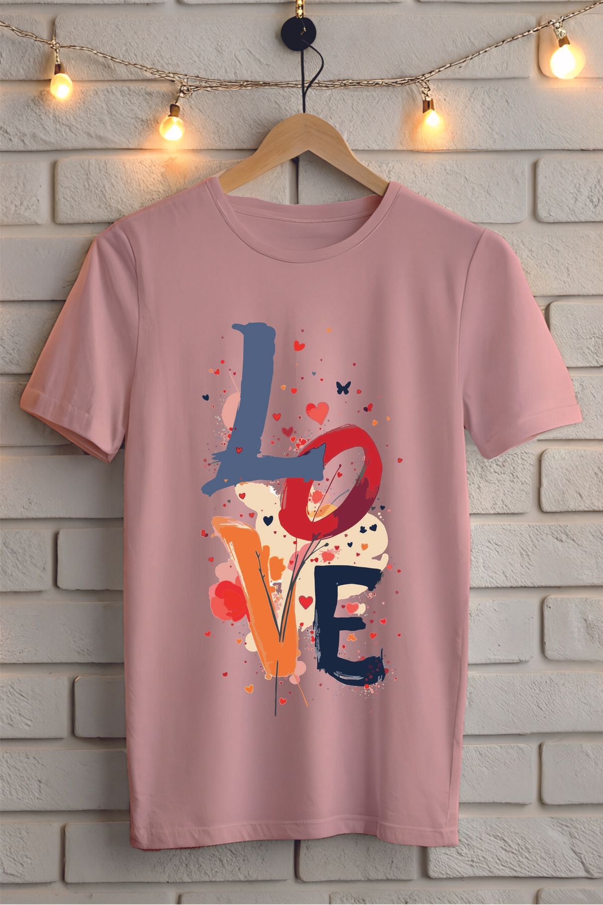 ModaSphere Love Baskılı Unisex Oversize Tişört