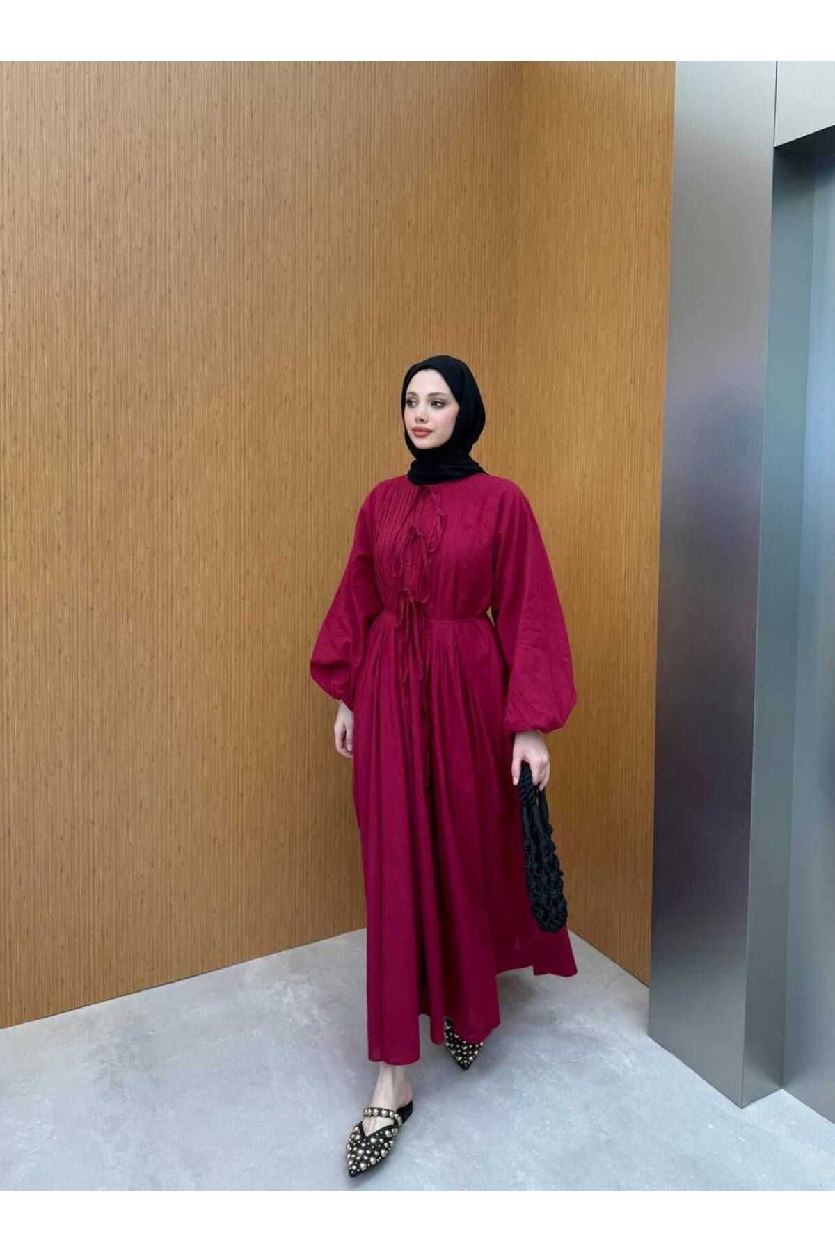 Butik Tesettür Butter Tereyağ Sarı ELbise