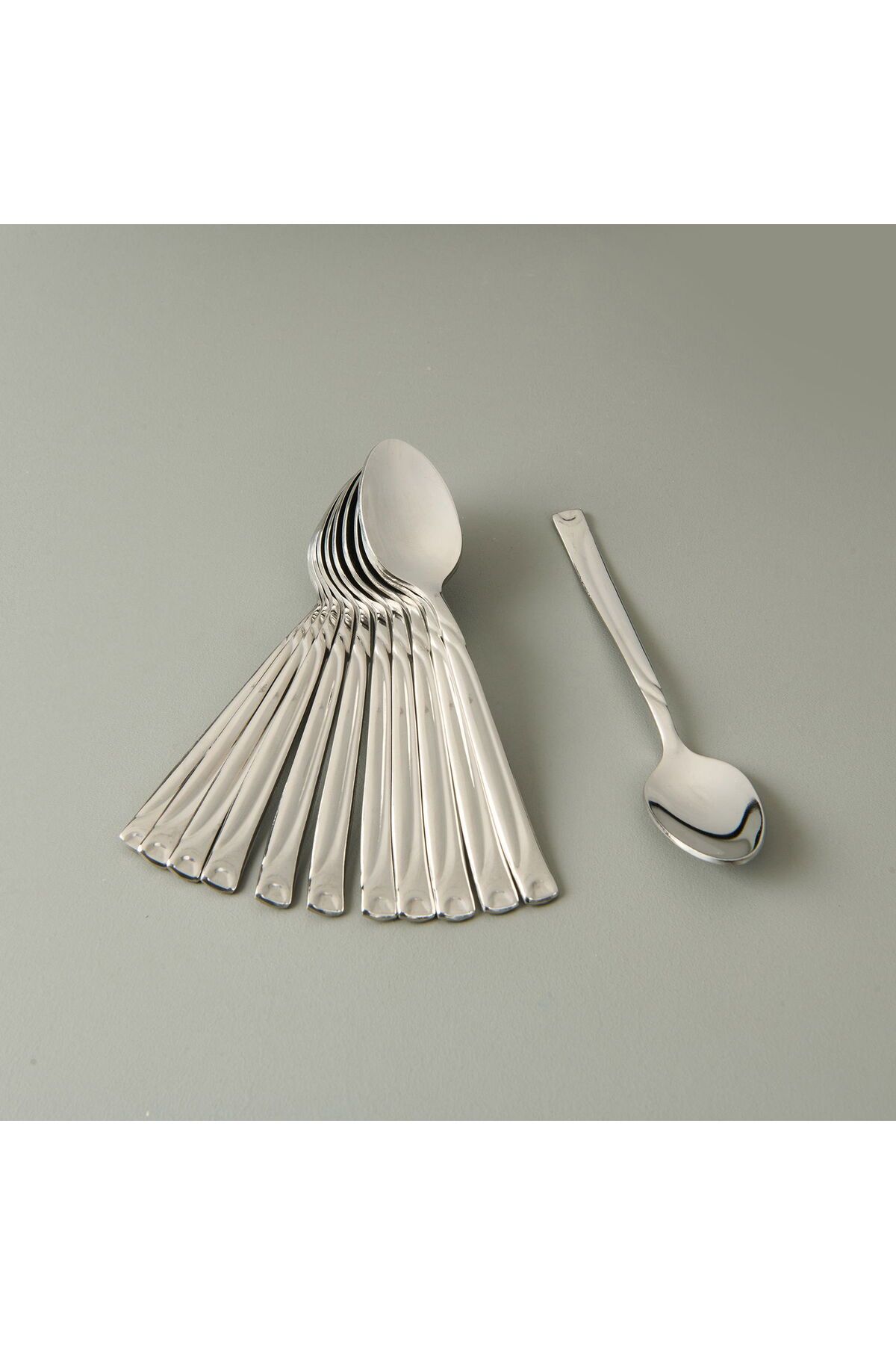 MATMEL Fiesta Sade 12'li Çay Kaşığı - Gümüş - 11 cm