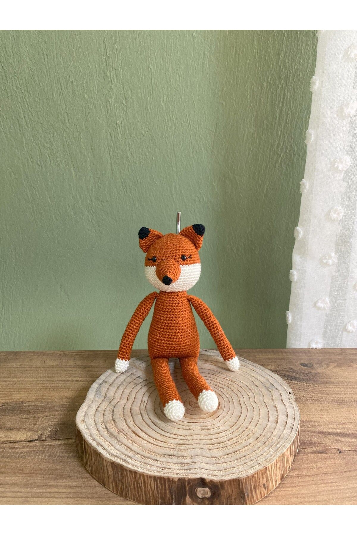 NATURAL BY HANDS Amigurumi Turuncu Tilki Oyun Arkadaşı & Uyku Arkadaşı