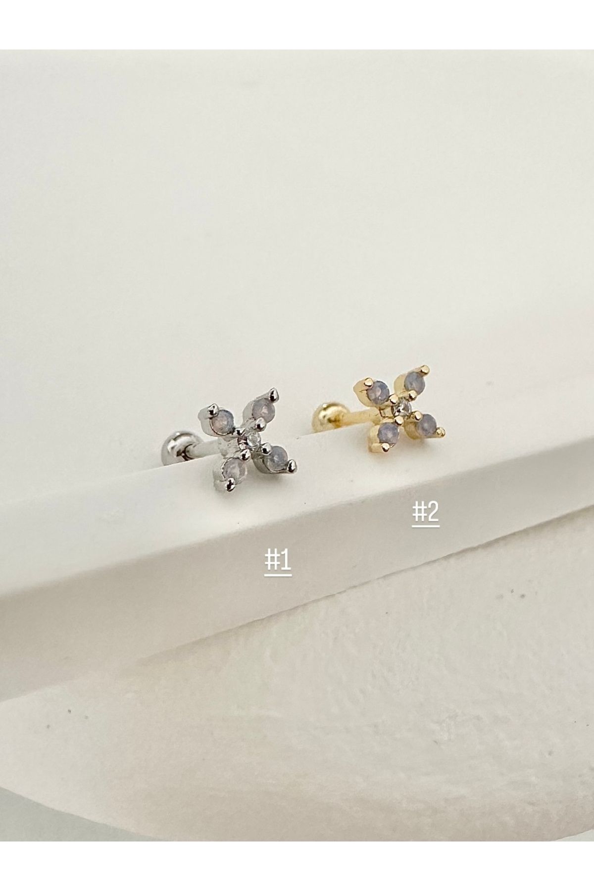 My Bellas Jewels Cerrahi Çelik 1 Adet Tragus Piercing, Helix, Flat, Conch, Lobe