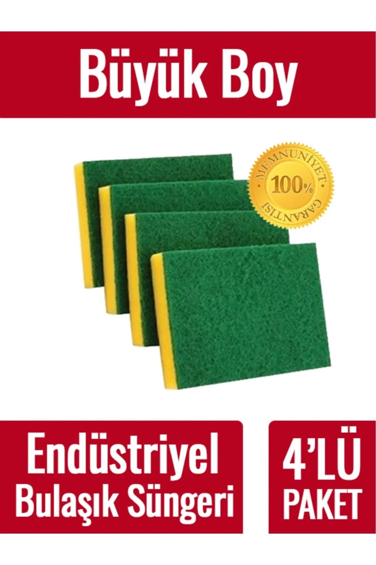 DAYNEX Endüstriyel Bulaşık Süngeri Geniş 4 Lü 2 Paket (8 Adet)