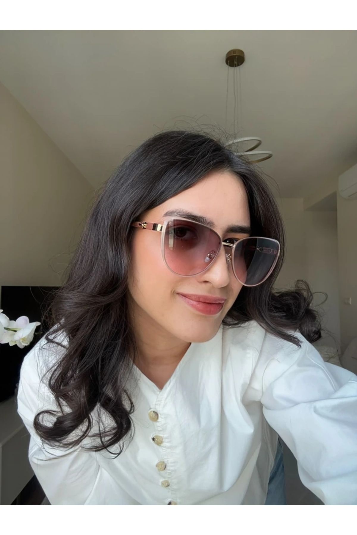 RoseandRoses Tiffen Orijinal Model Güneş Gözlüğü Pembe Degrade Cam Pembe Sap