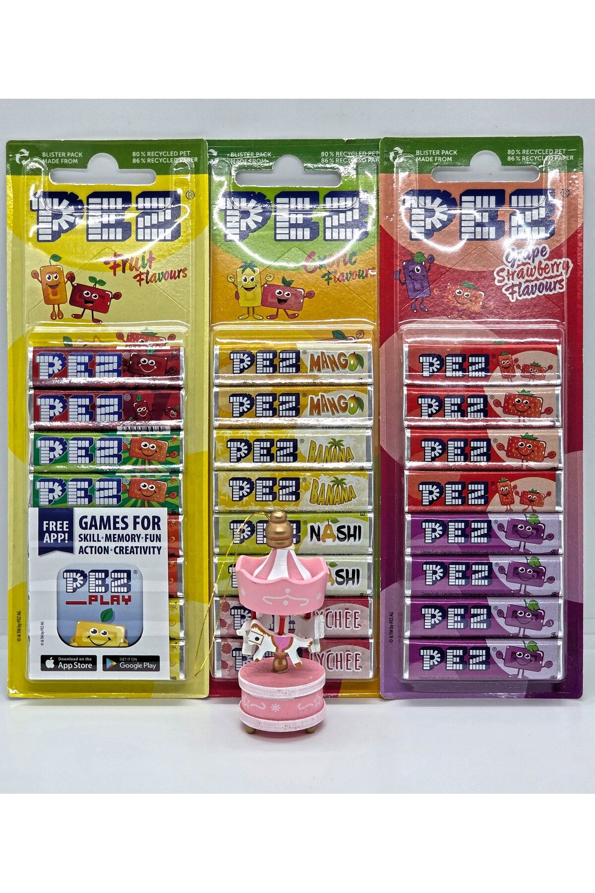 Pez 8'li Blister x3 (Karışık,Egzotik,Kırmızı) Meyveli Şekerler