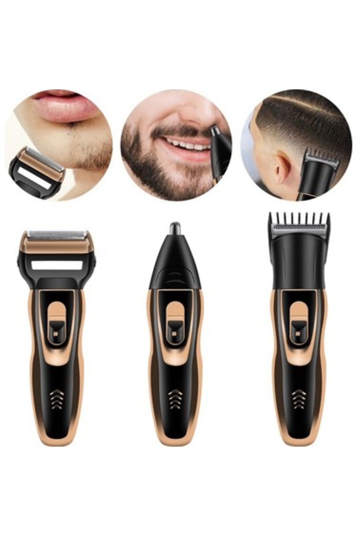 STOREMAX svticaret Üç Başlıklı Tıraş Makinesi Erkek Saç Sakal Bakım Seti mhm 1053513