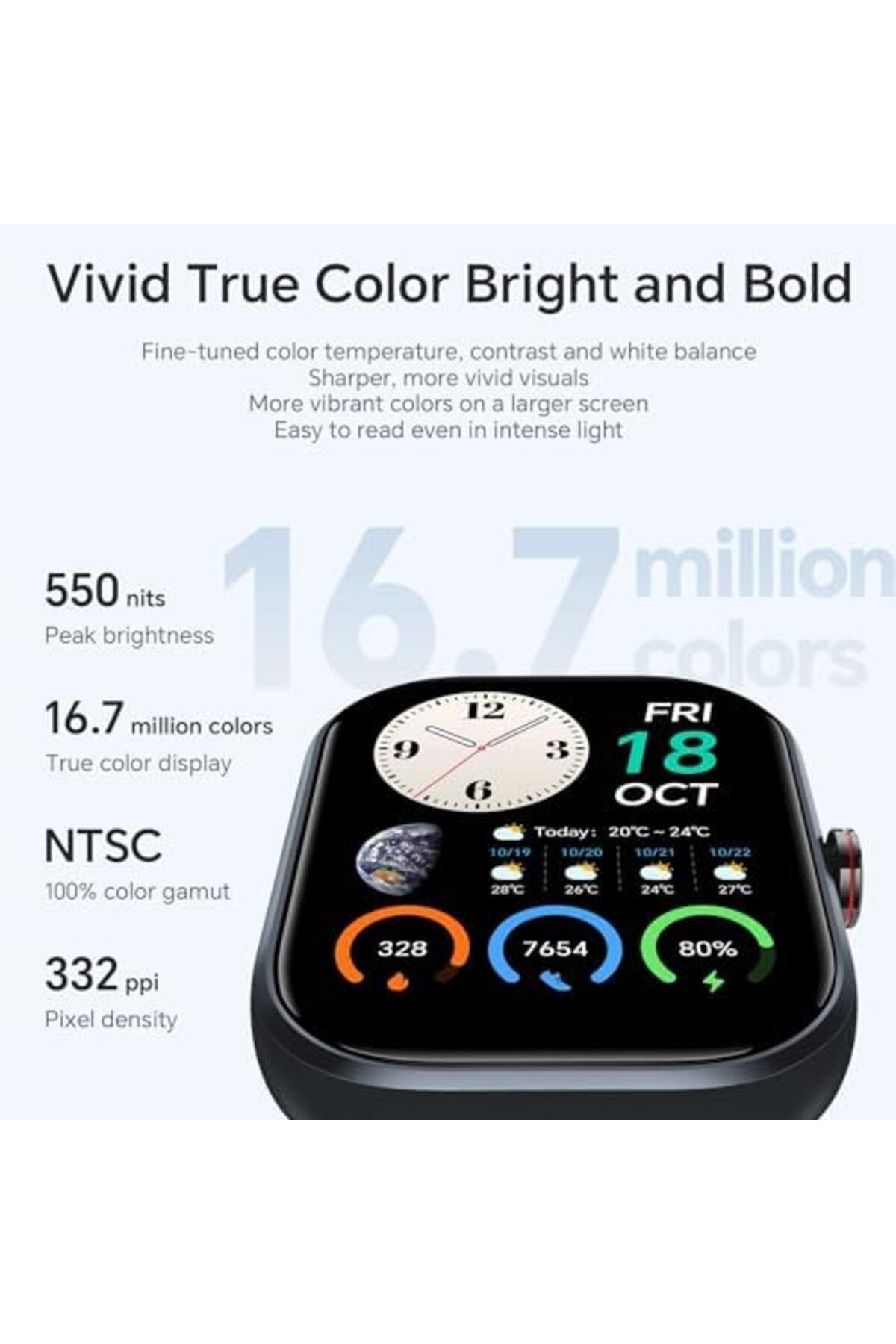HONOR-CHOICE Smart Watch, 1.95 inch AMOLED, Spo2, Bluetooth Calling, GPS, 12 Days Standby, 5ATM, Com 6