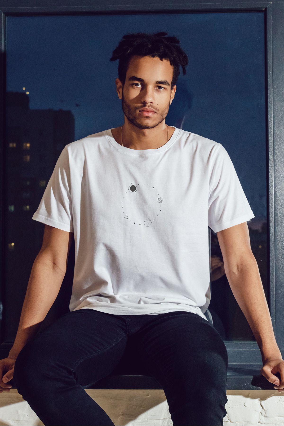 Decrift Gezegenler %100 Pamuk Erkek T-Shirt
