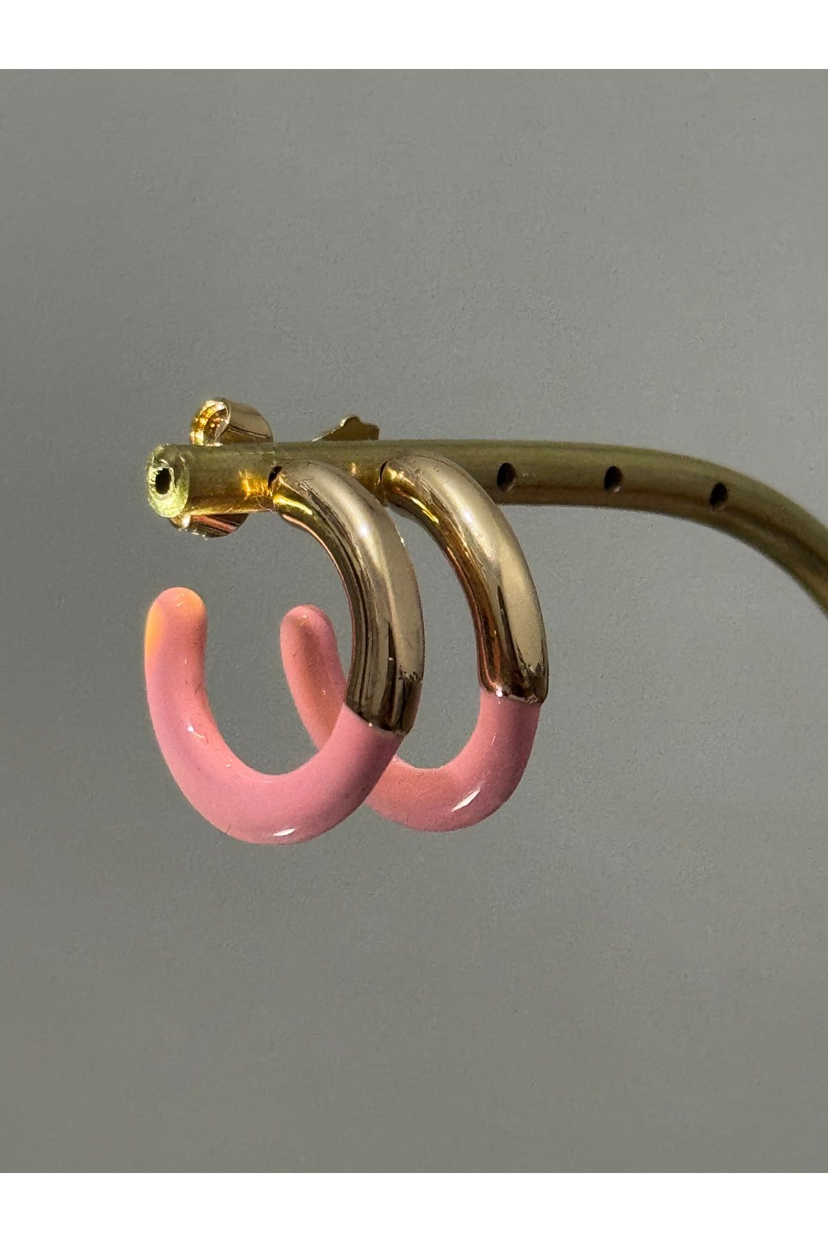 XUPING JEWELRY 18K pembe yarım halka küpe paslanmaz kararmaz