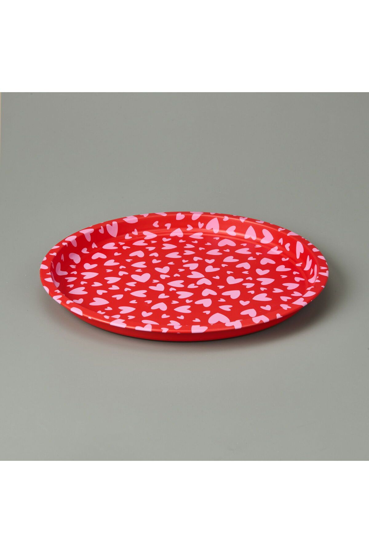 ASPARTAM Kalpli Metal Tepsi - Kırmızı / Pembe - 35x35 cm