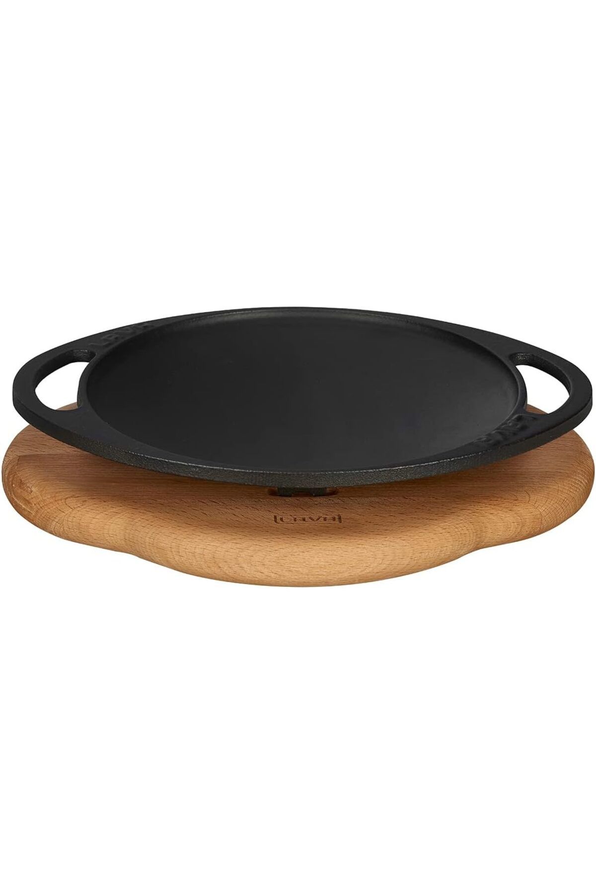 STOREMAX ELZ Döküm Saç Kavurma Tavası, Metal Kulplu ve Ahşap Altlıklı, 20cm, Siyah FRNTR 1127478