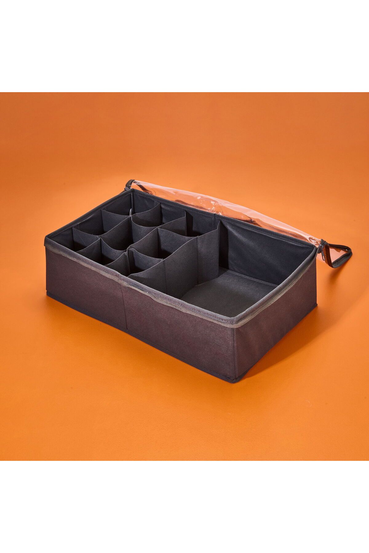 ASPARTAM Home PVC Kapaklı Dolap İçi Organizer - Gri - 44x28x15 cm
