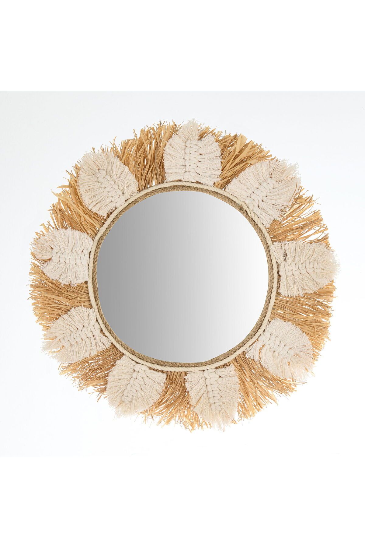 MATMEL Boho Ayna - Beyaz - 40 cm