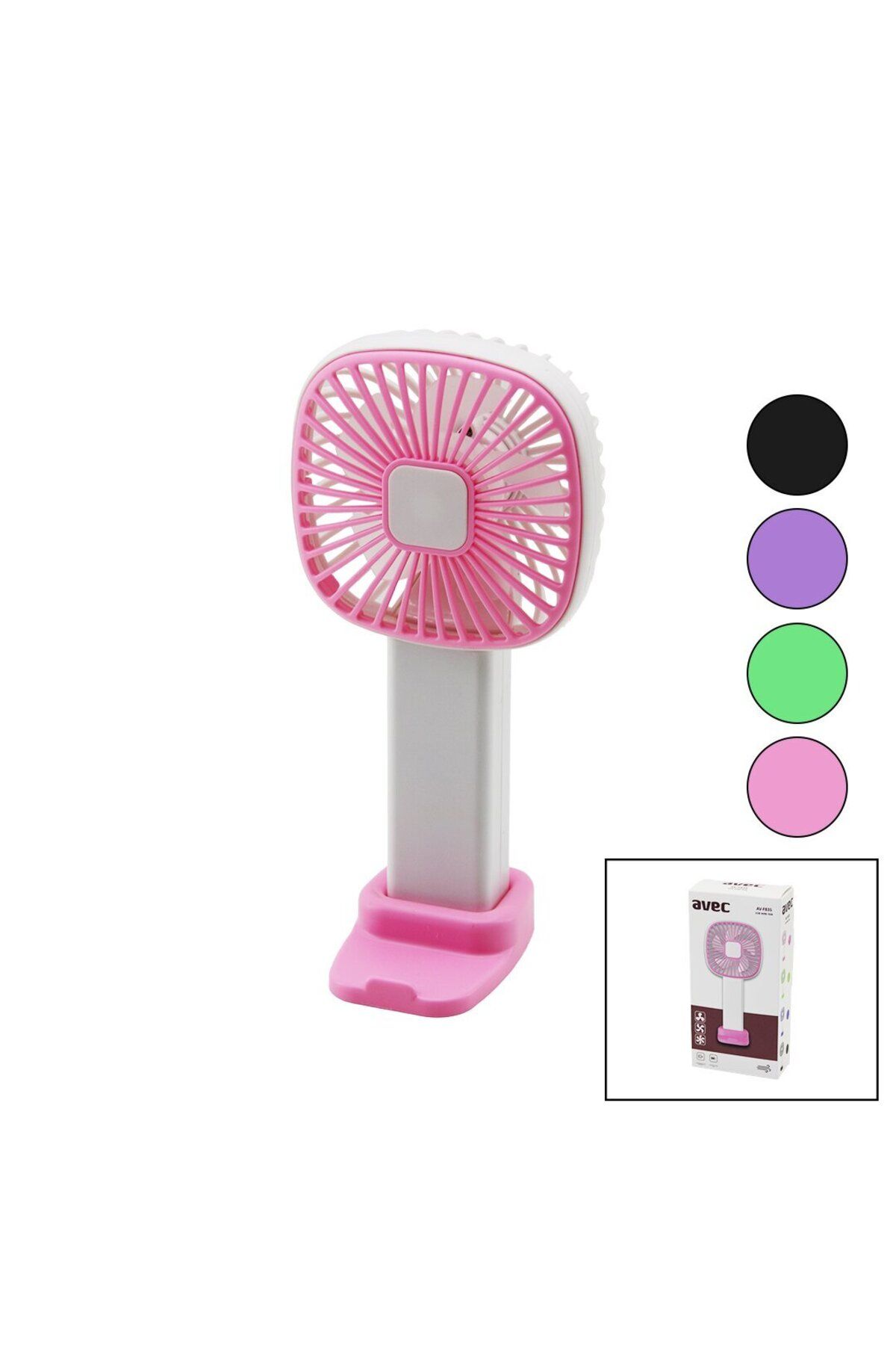 POEBGO FAMİLY'S USB MİNİ FAN KARE=8X8CM - Y:16.5CM SABİT BAŞLIK 3 KADEME HIZ TELEFONLUKLU AYAK APARAT (5162)