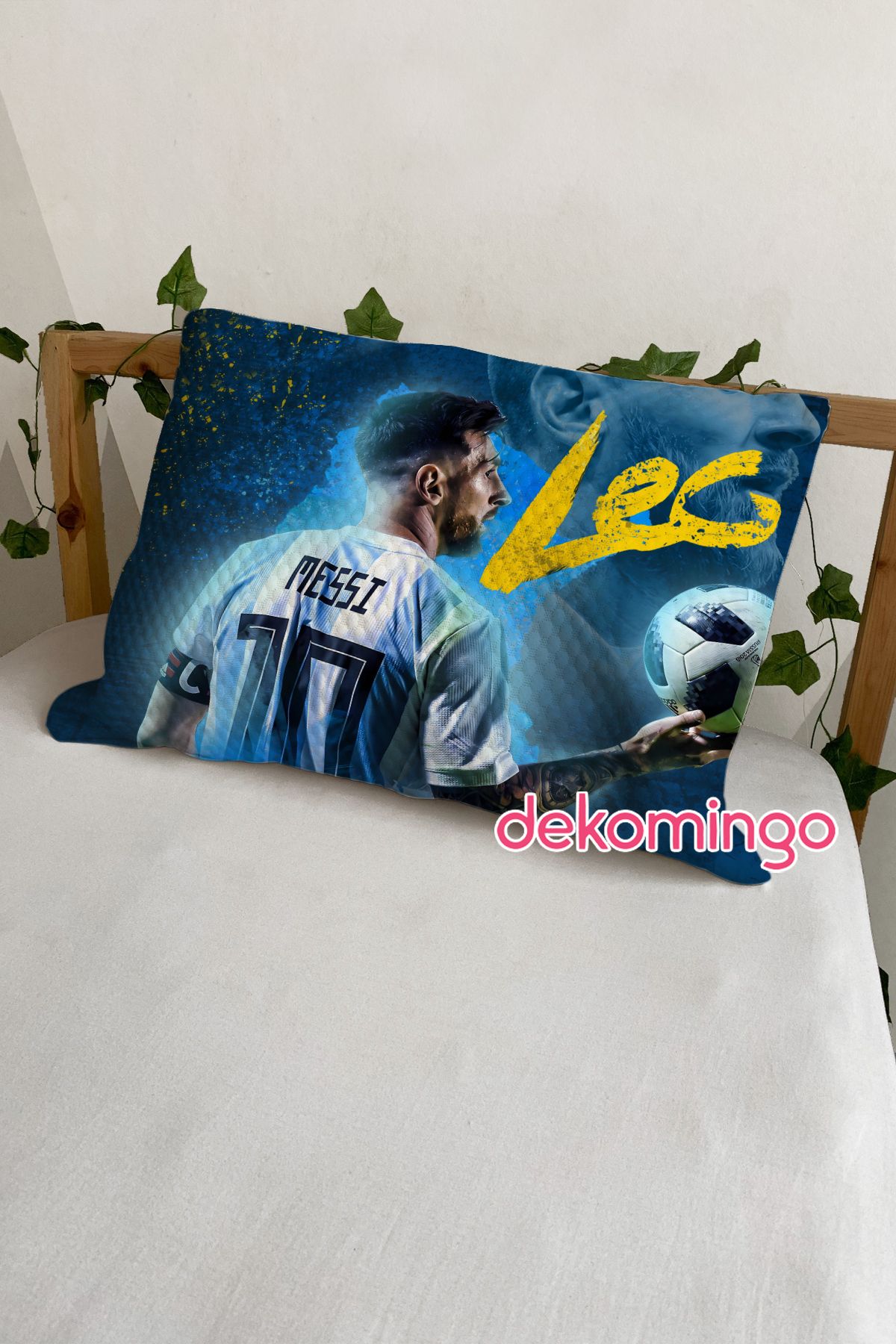 dekomingo LEO LIONEL MESSI 2 ADET YASTIK KILIFI