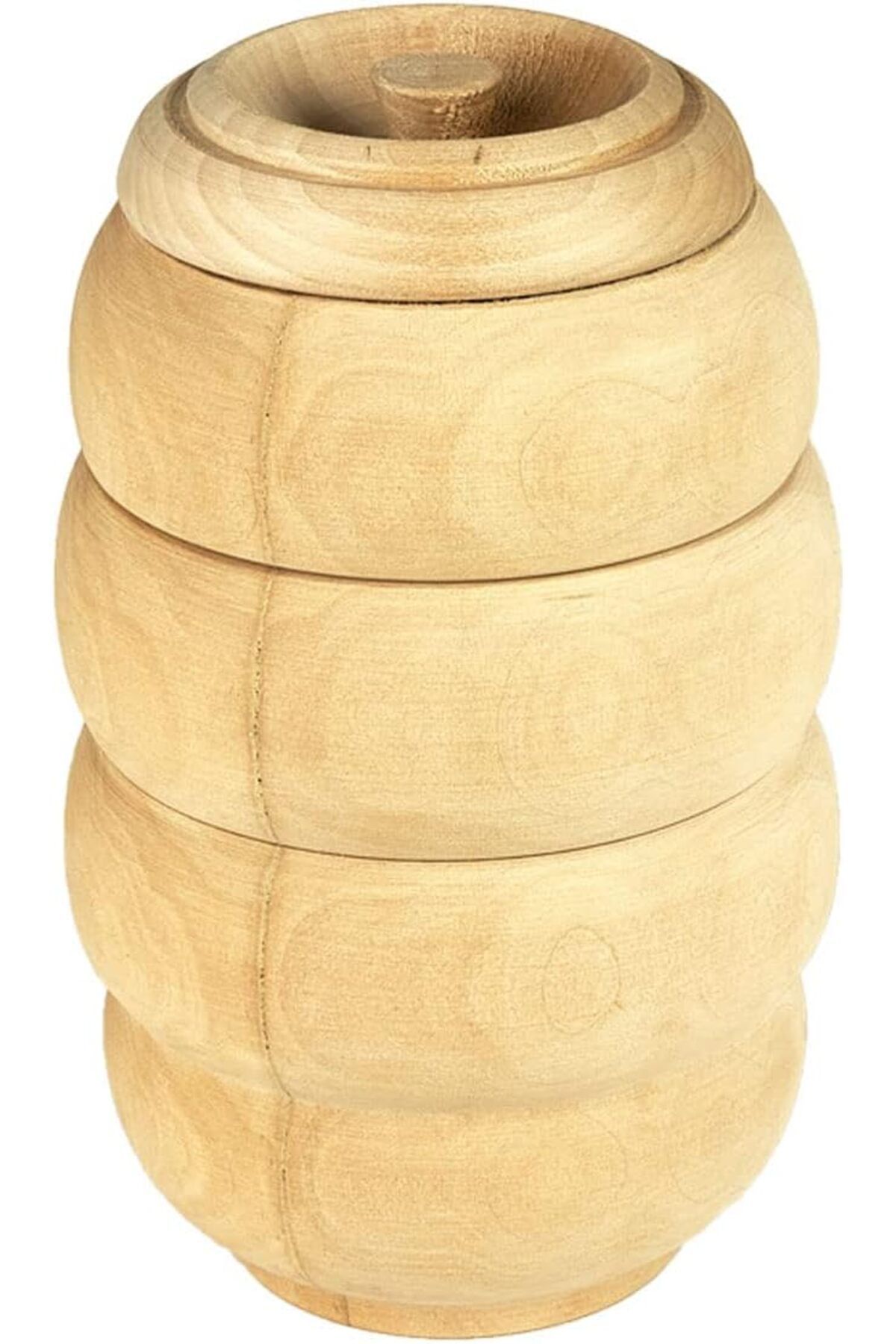 Mu Art Ahşap Mrt Ahşap Bal Kavanozu (18 cm x 11,5 Ø cm, Natural) Art 871301