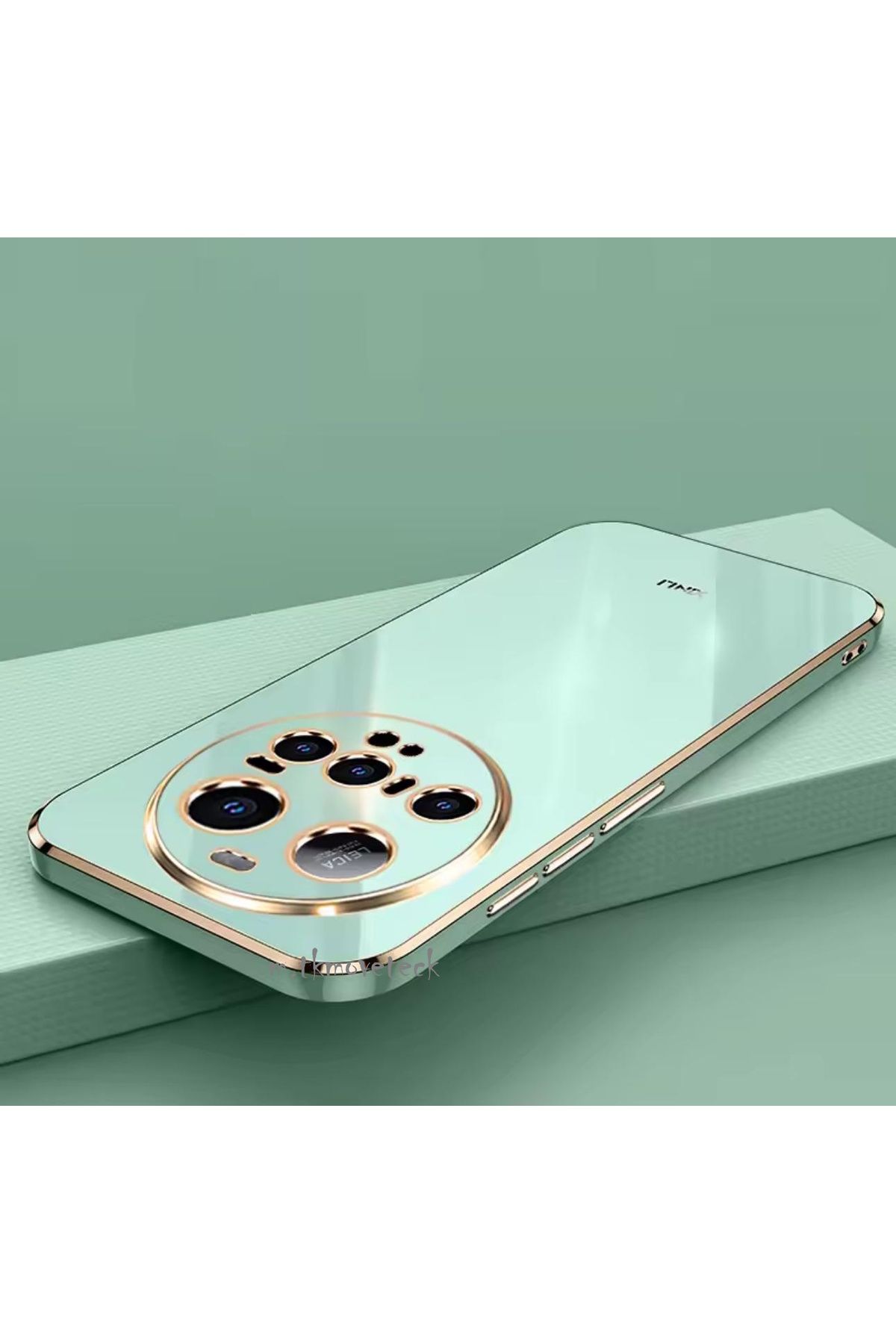 m.tk moveteck Xiaomi Mi 15 Ultra Kılıf Kamera Korumalı Parlak Gold Altın işlemeli Kenarlı Yumuşak Silikon Kapak