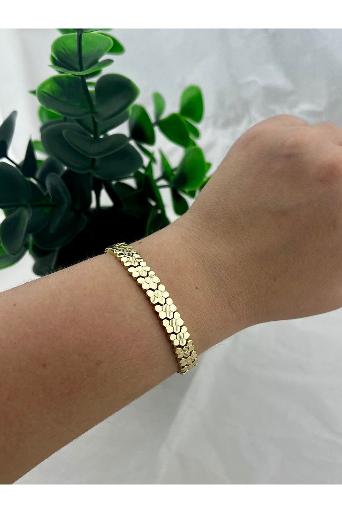 Venom Boutique Bijouterie Accessory Petek Motifli Gold Xuping Bileklik (17+2CM)