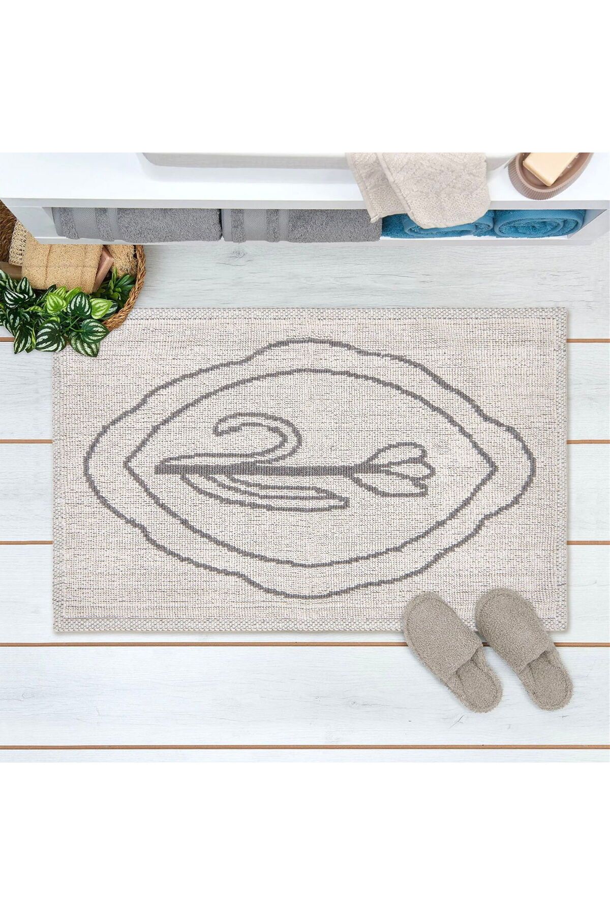 MATMEL Tulip Banyo Paspası - Ekru - 50x80 cm