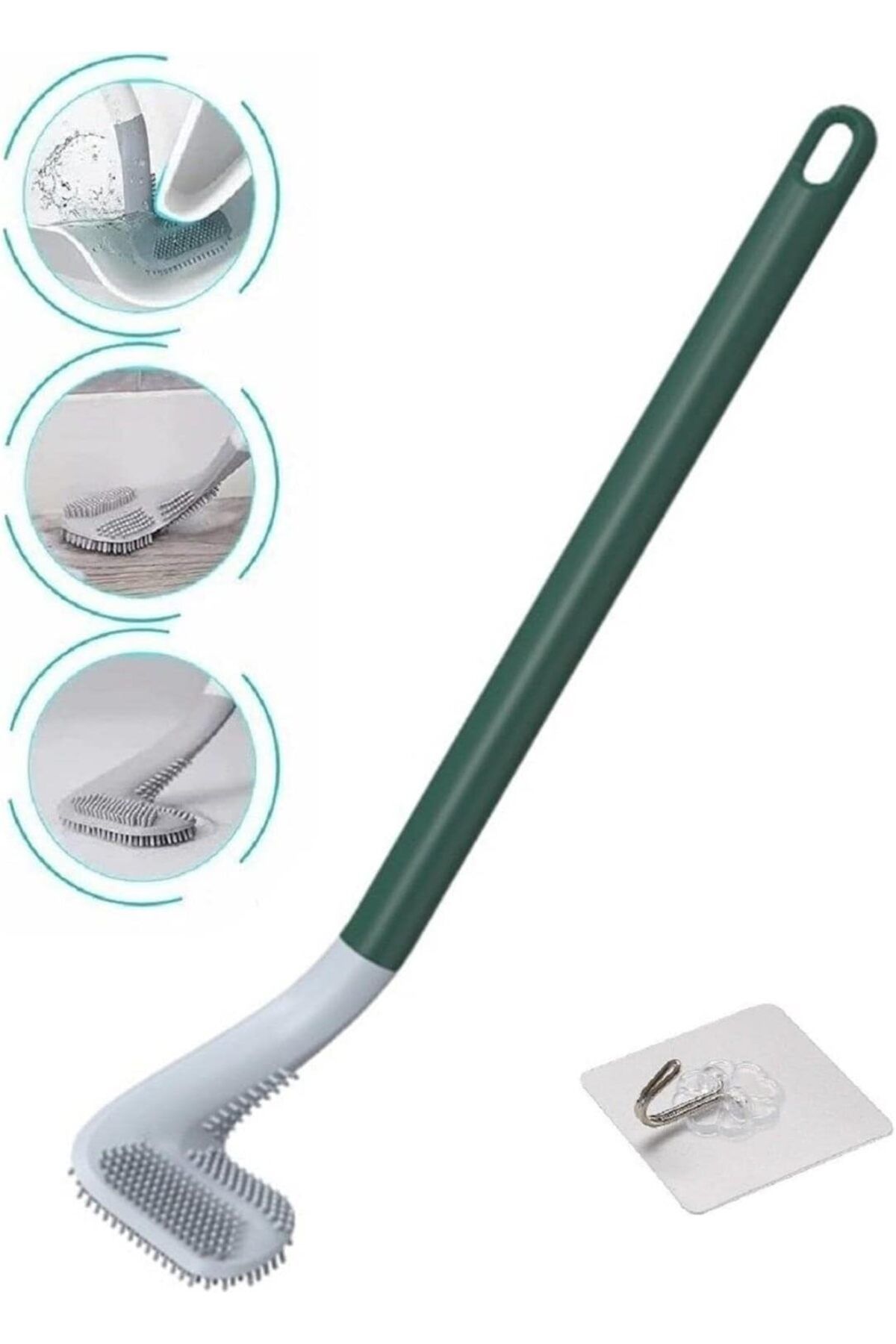 STOREMAX ELZ 3B Trend Ergonomik Tasarımlı Silikon Banyo Tuvalet Klozet Temizleme Fırçası Askılı FRNTR