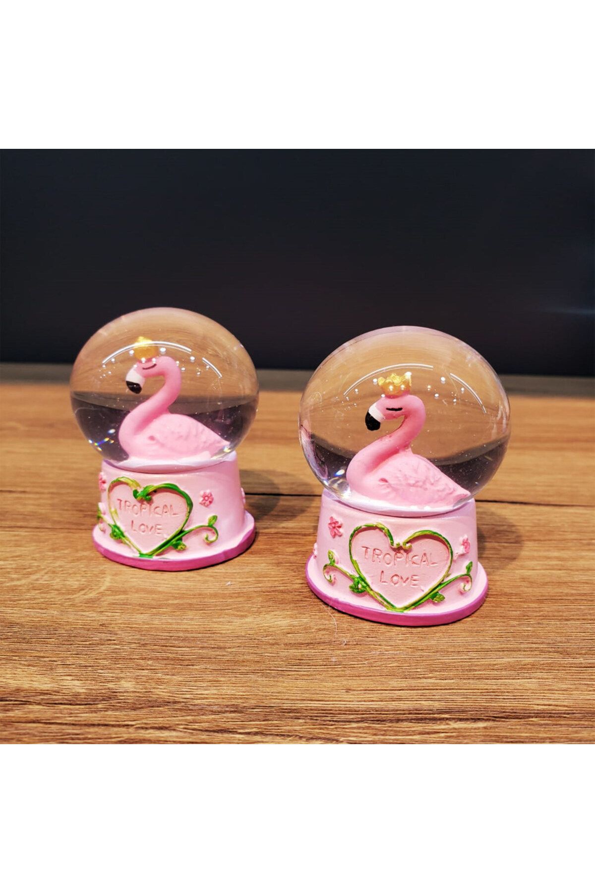 Orkun MANDIRACILAR Mini Işıklı Flamingo Kar Küresi