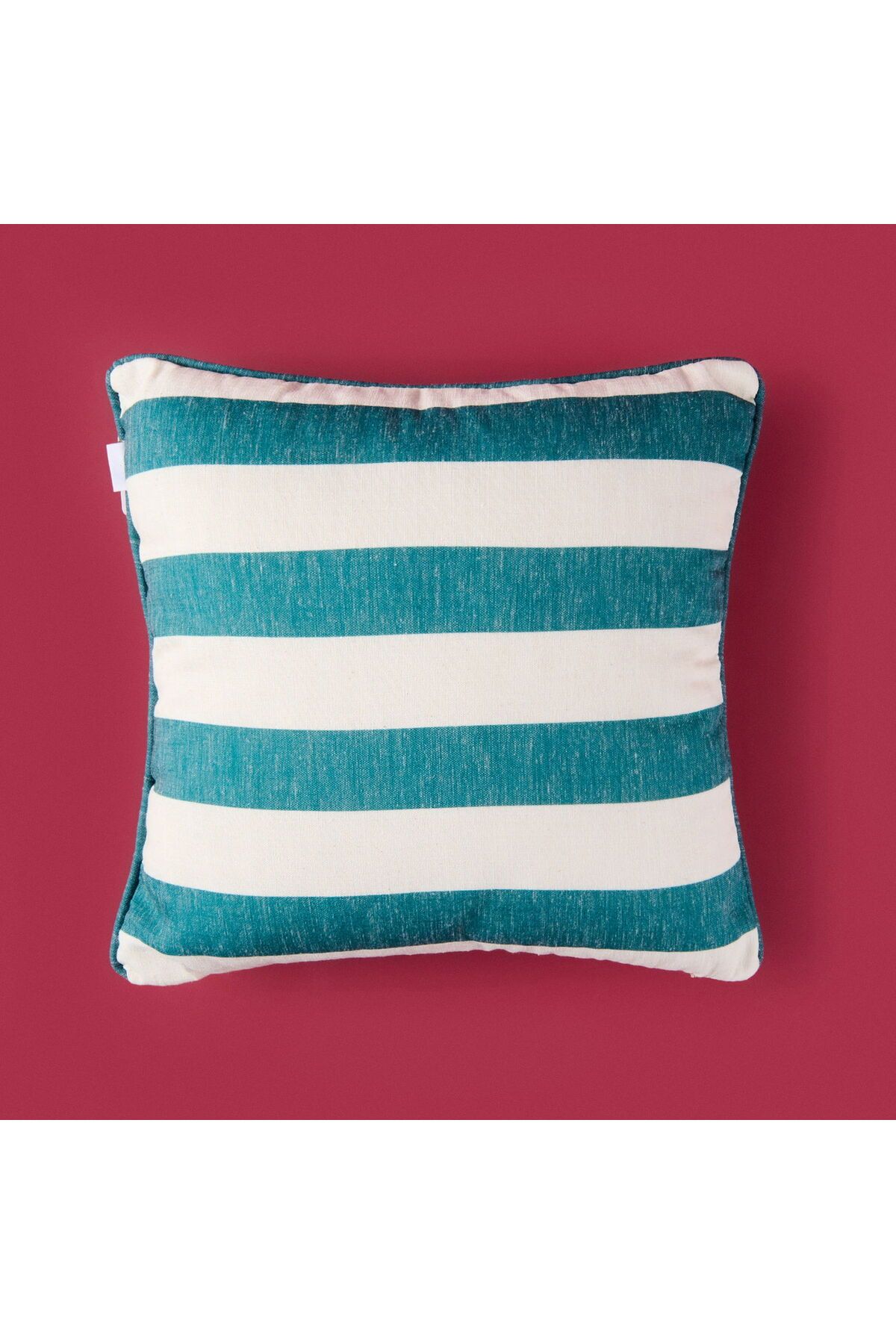 ASPARTAM Nautical Fun Çizgili Kırlent - Hardal / Yeşil - 40x40 cm