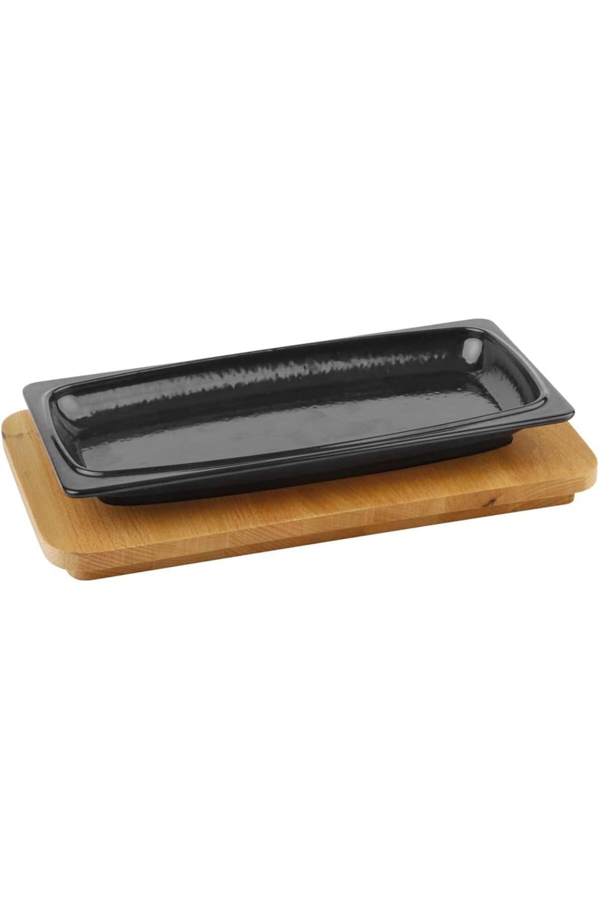Mu Art Ahşap Mrt Döküm Servis Tabağı, 30x15 cm Ahşap Altlı - LV AS 172 Art 871301