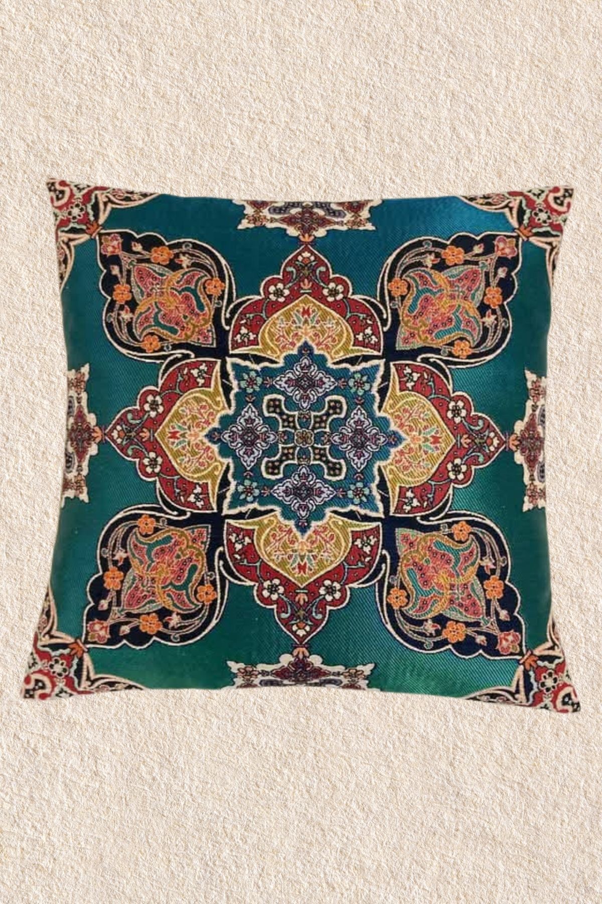 Uretti - Asude 5950 8614 Kilim Desenli 2'li Goblen Kırlent - Yastık Kılıfı