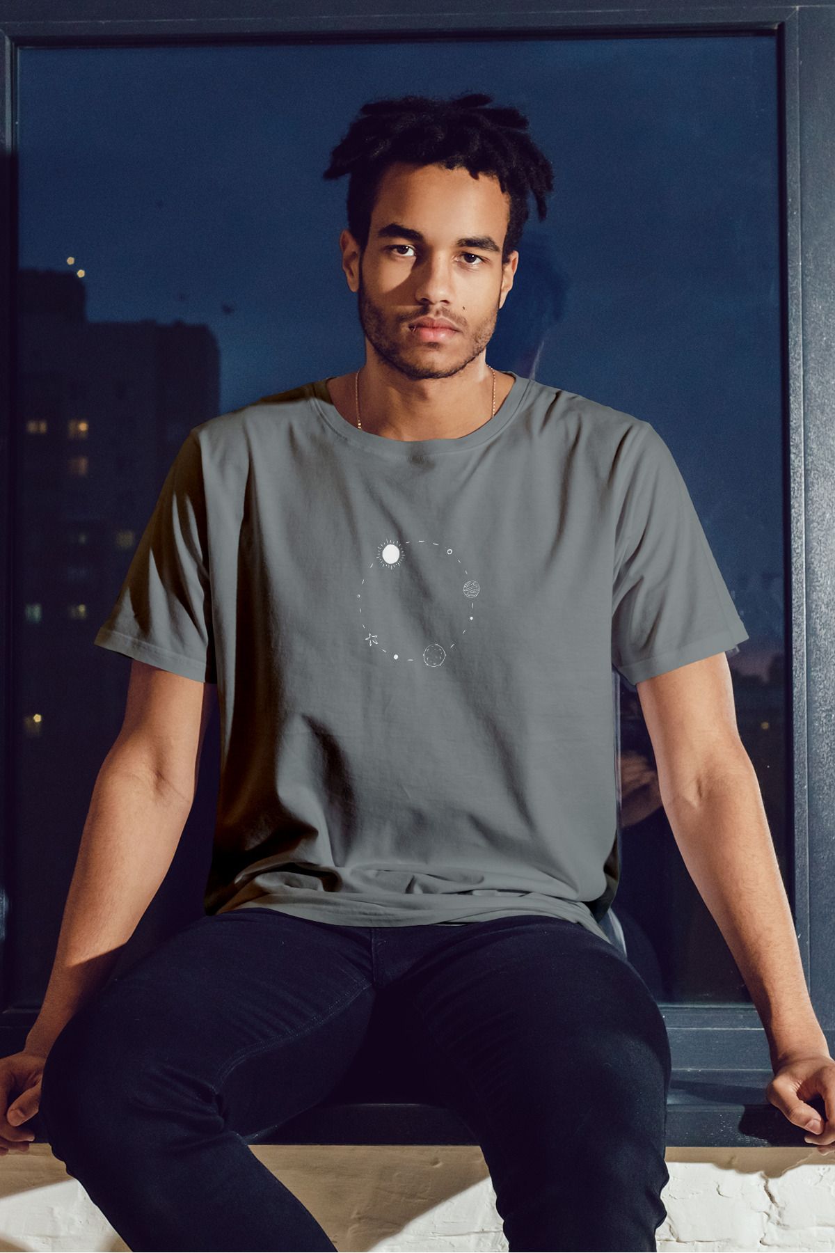Decrift Gezegenler %100 Pamuk Erkek T-Shirt