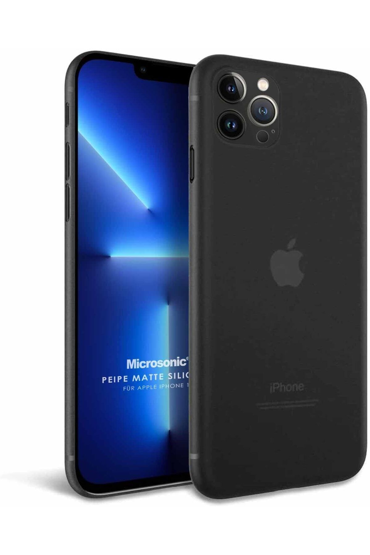 STOREMAX ELZ iPhone 13 Pro Kılıf Peipe Matte Silicone Siyah FRNTR 1127478