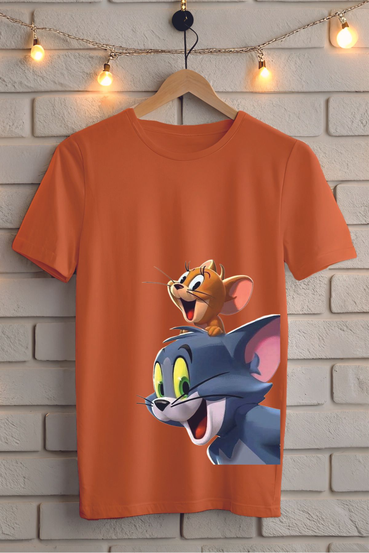 ModaSphere TOM ve JERRY Baskılı Unisex Oversize Tişört