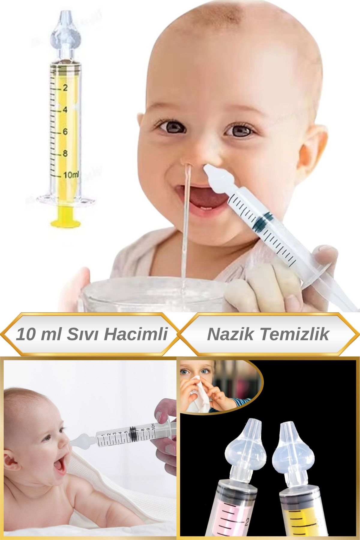 Hane Dostu 10 ml Sıvı Hacimli | Yeniden Kullanılabilen Manuel Burun Açıcı Şırınga