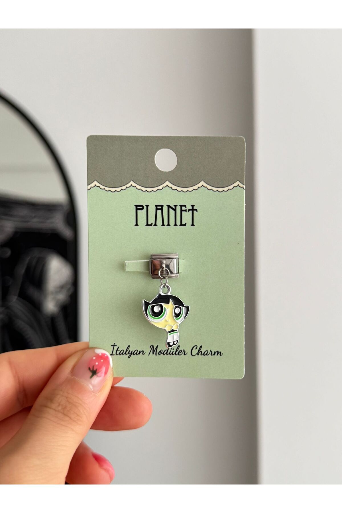 Planet Butik Buttercup Sallantılı Kartlı İtalyan Charm