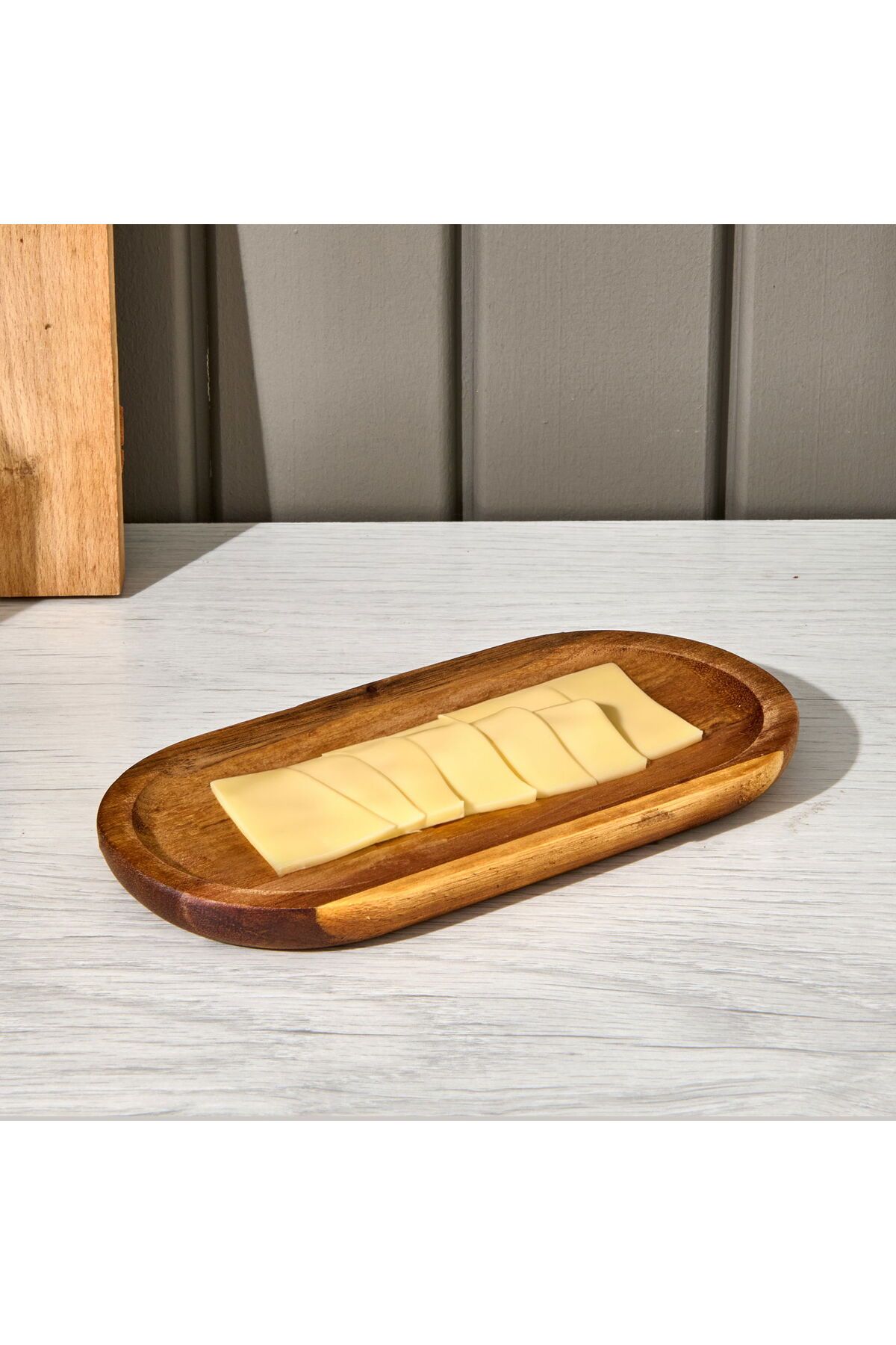 MATMEL Akasya Oval Servis Sunum Tabağı - Kahverengi - 18,8x9,6x1,6 cm