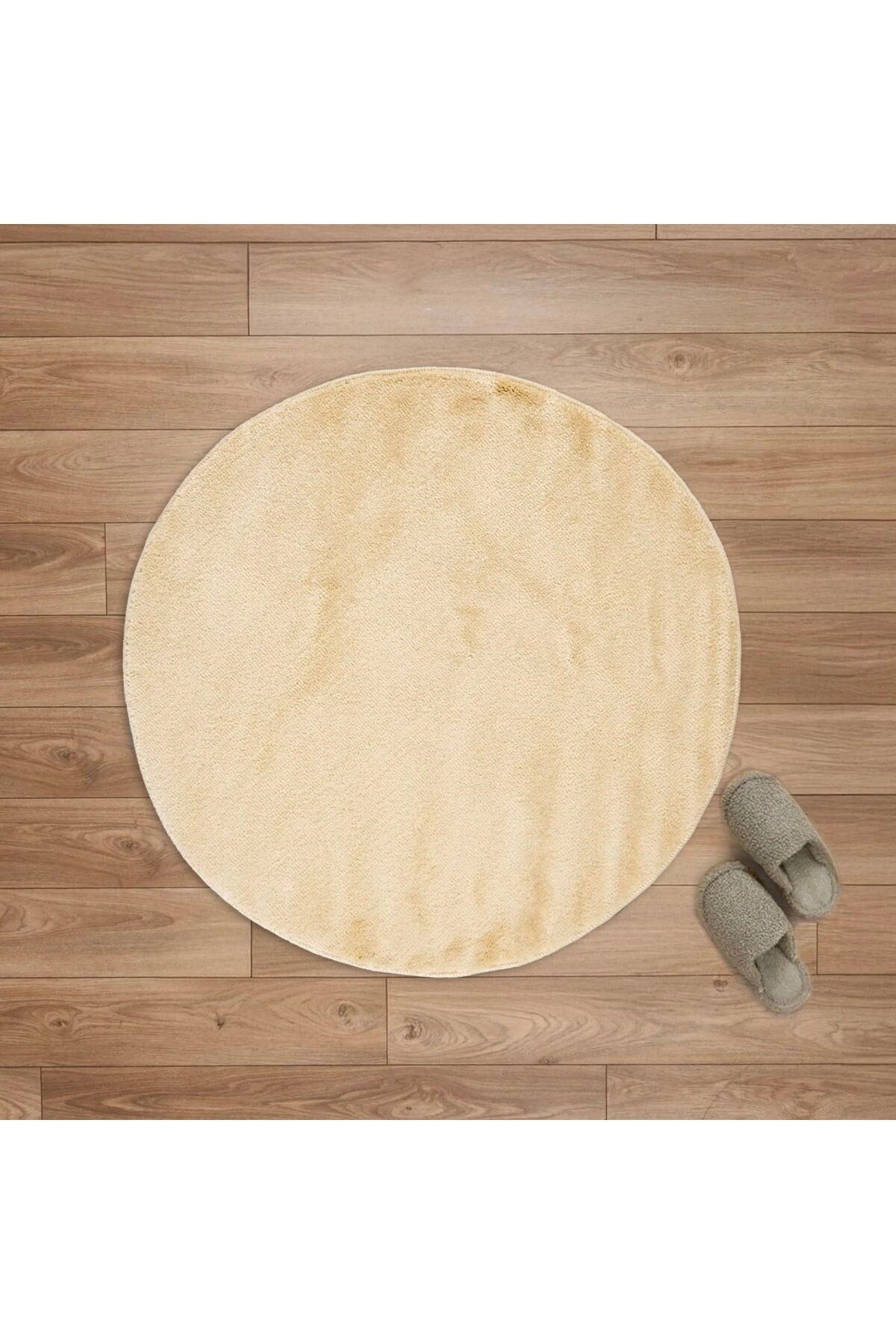ASPARTAM Yuvarlak Halı - Bej - 80x80 cm