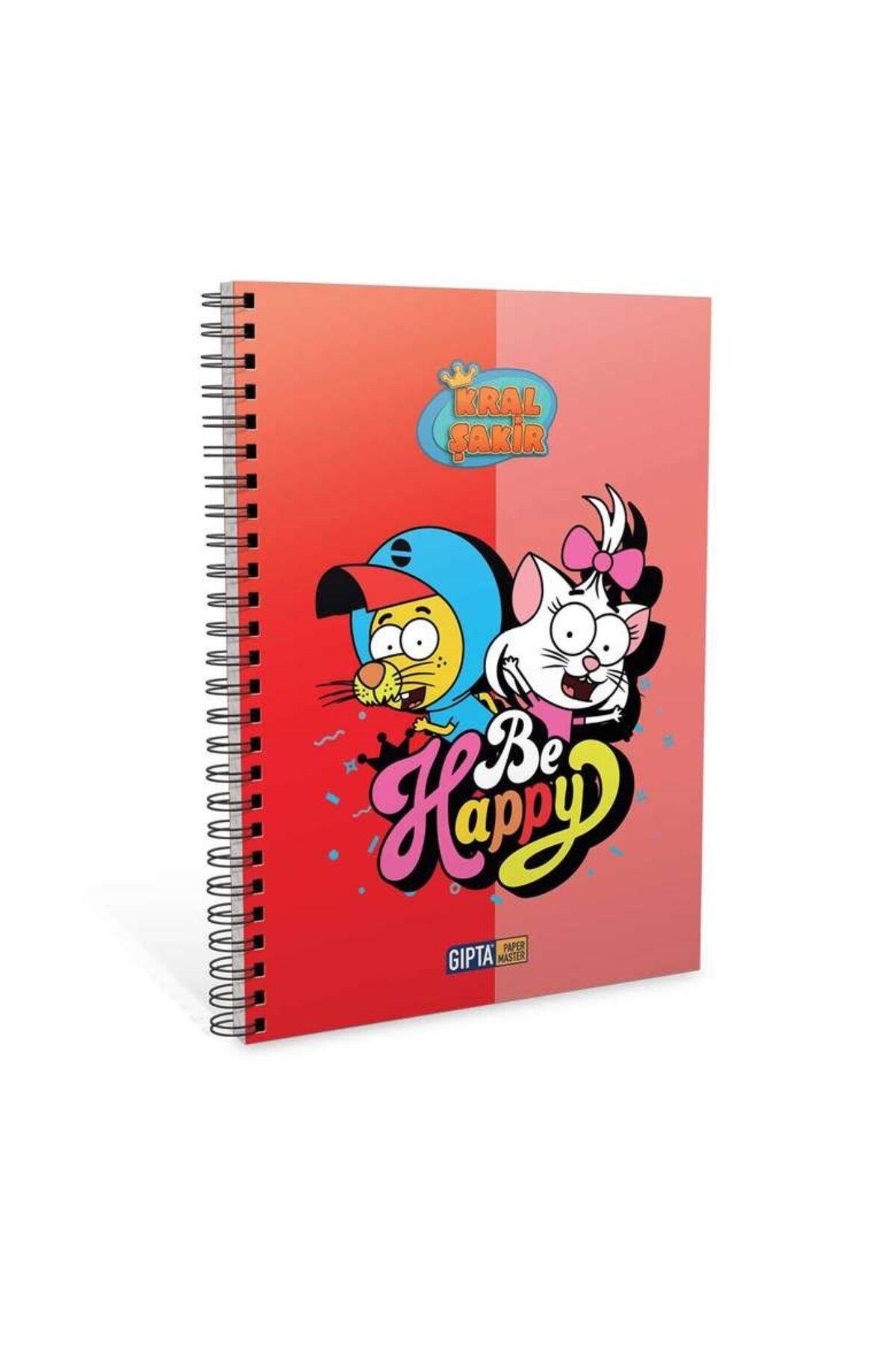 TEKNO İSTANBUL Gıpta Kral Şakir A6 Spiralli Karton Kapak Çizgili Defter Kırmızı
