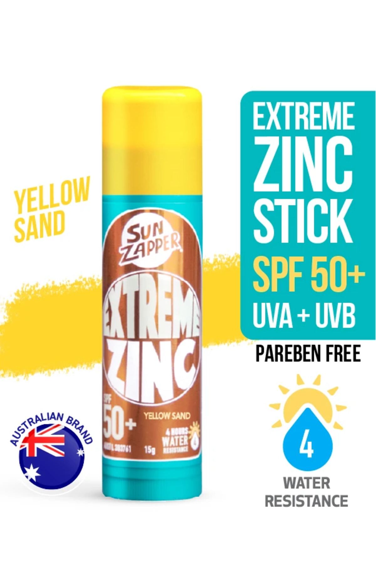 Sun Zapper Extreme Zinc Stick Yellow Sand SPF 50+ 15g