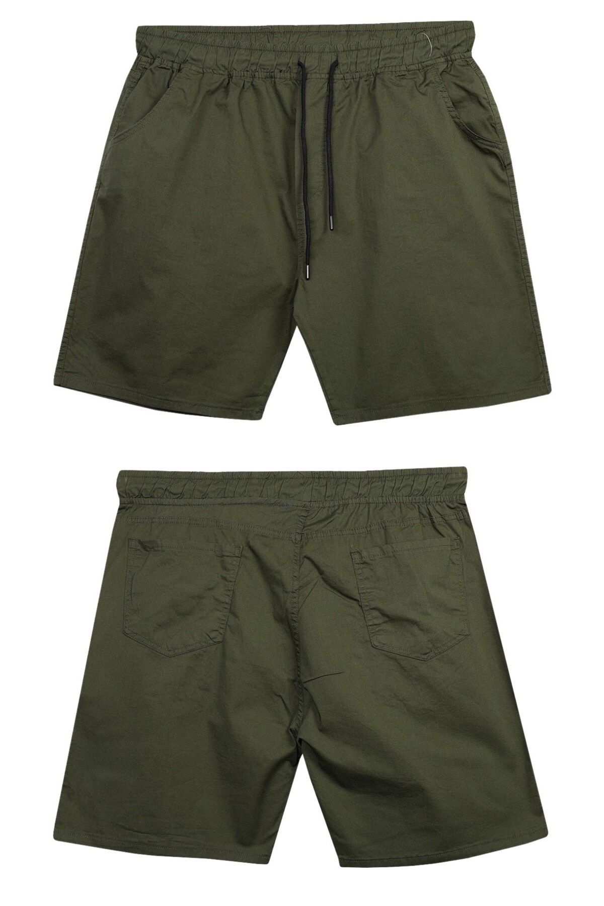 marufshop Likralı Büyük Beden 120 - 157 Kilo Arası İçin Uygun Bedenli Erkek Bağcıklı Gabardin Şort