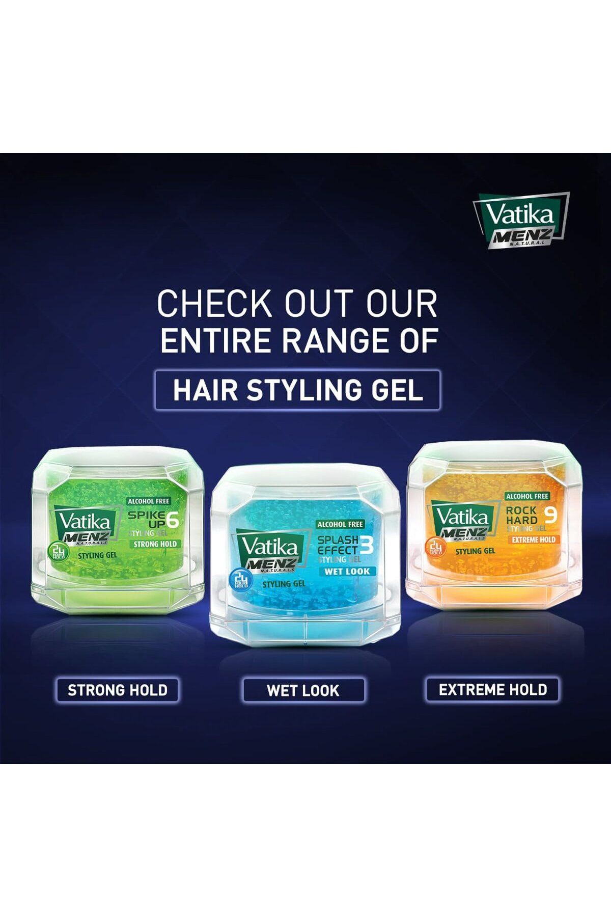 Dabur-Vatika Menz Wet Look Styling Gel Value Pack 2 X 200 ml Strong Hold, Non-sticky 6