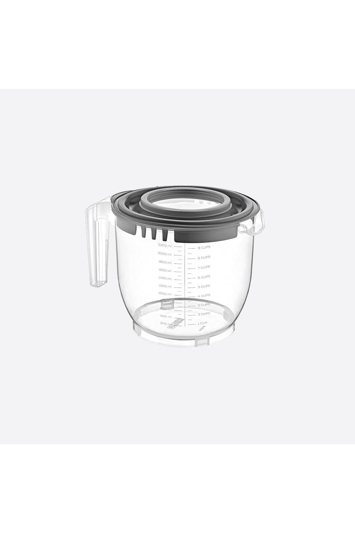 STOREMAX ELZ Home 2200 ml Kapaklı Mikser Kabı, Kaydırmaz Tabanlı ve Kulplu, Dayanıklı ve Çok Yönlü M