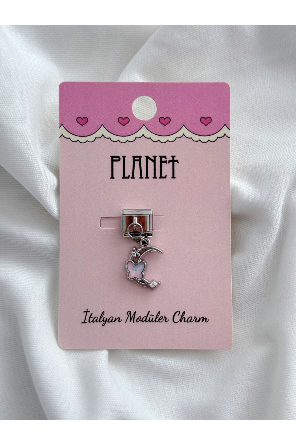 Planet Butik Hologram Mineli Sallantılı Kartlı İtalyan Charm