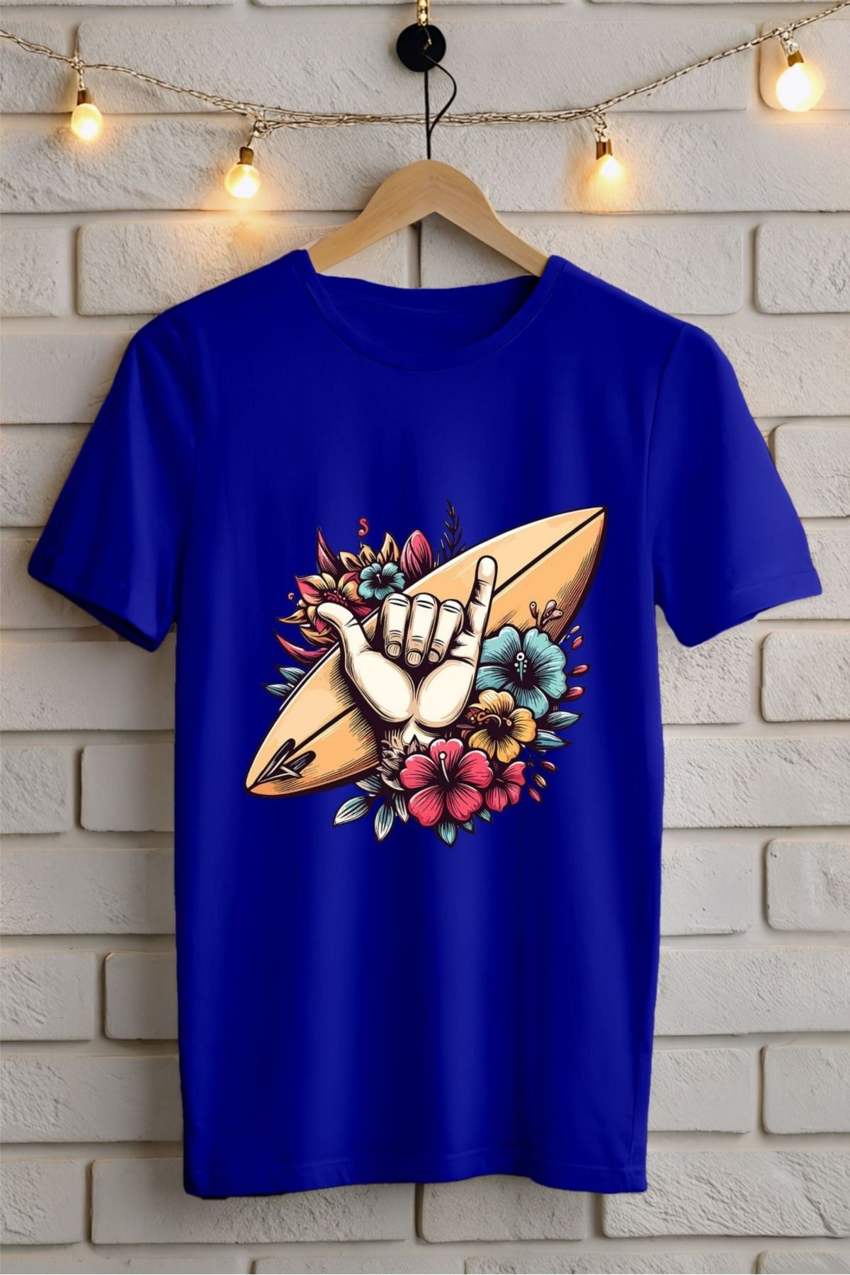 ModaSphere Sörf Baskılı Unisex Oversize Tişört