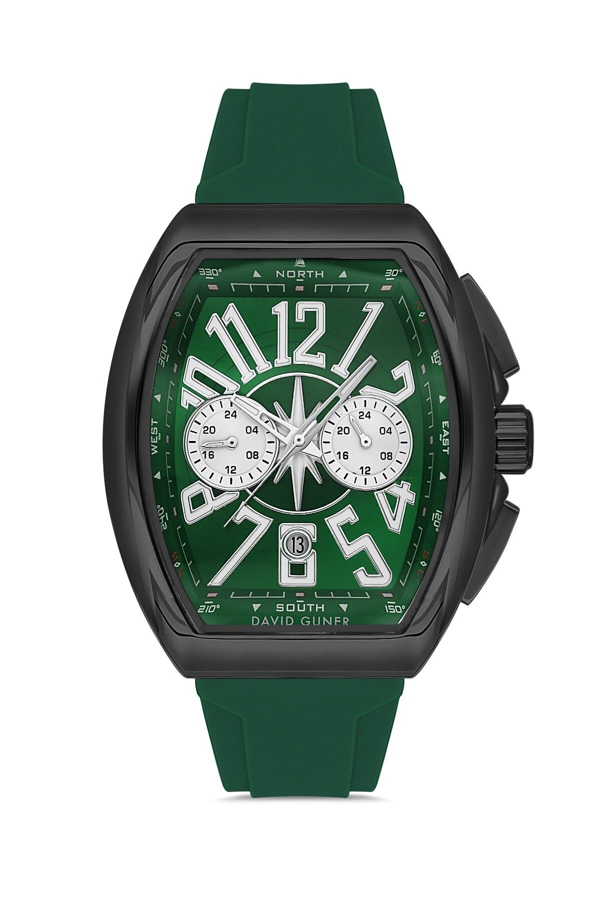 DAVID GUNER SİYAH KAPLAMALI YEŞİL KADRANLI ERKEK KOL SAATİ DG-8690GD-ZX10
