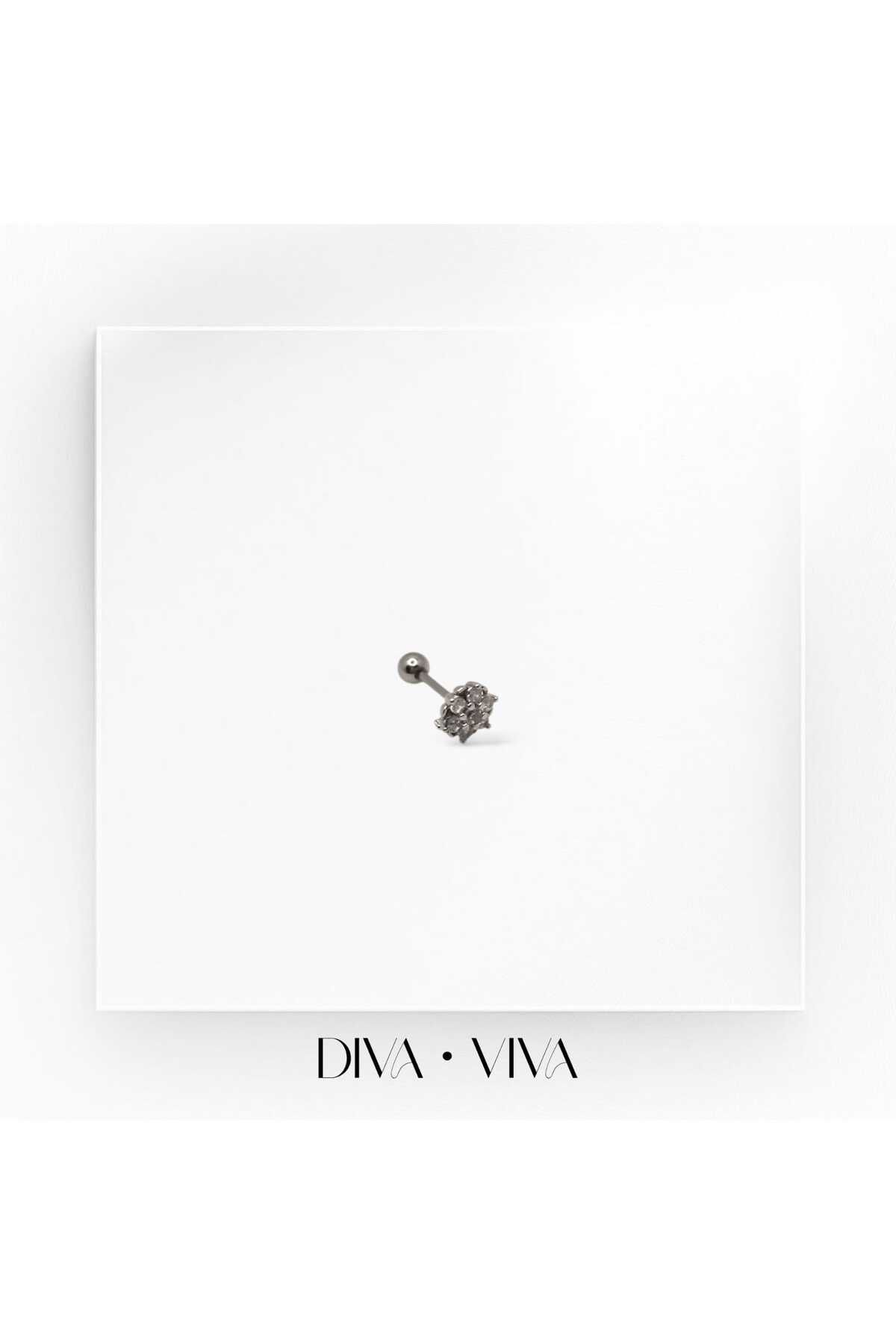 DivaViva Diva Viva - Taşlı Flower Piercing