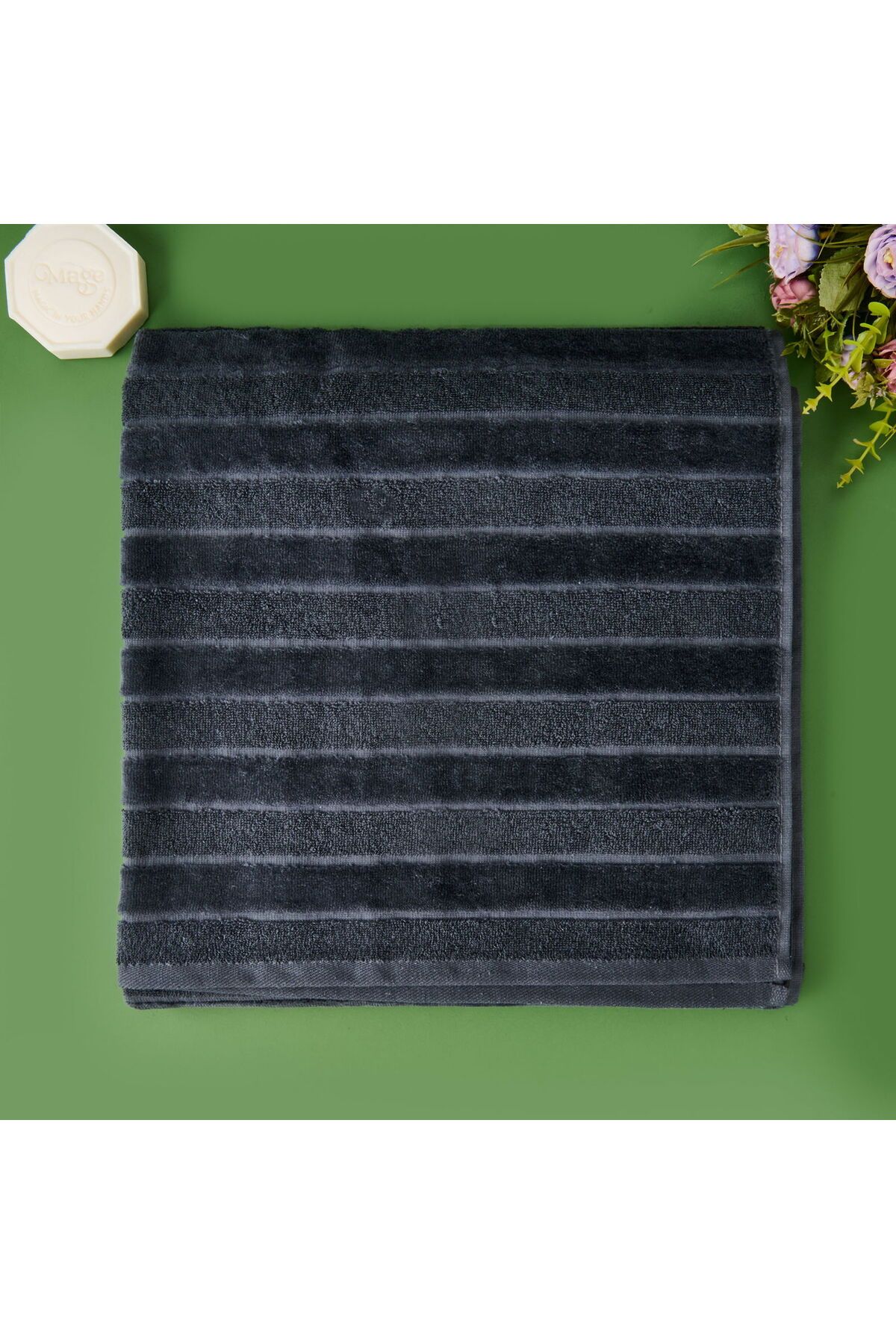 MATMEL Kadife Banyo Havlusu - Antrasit - 70x140 cm